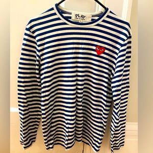 Comme des garçons PLAY navy white shirt size S-M